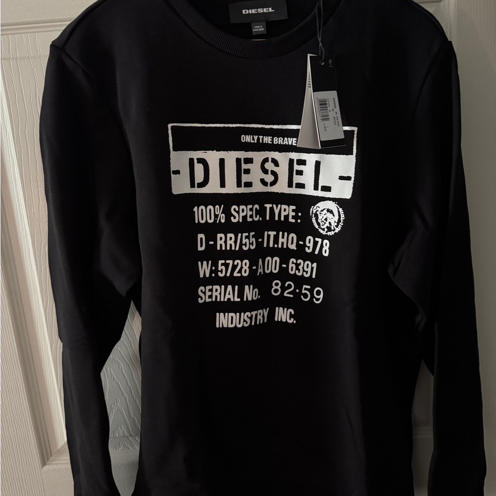 Diesel Black Sweater with White Print
